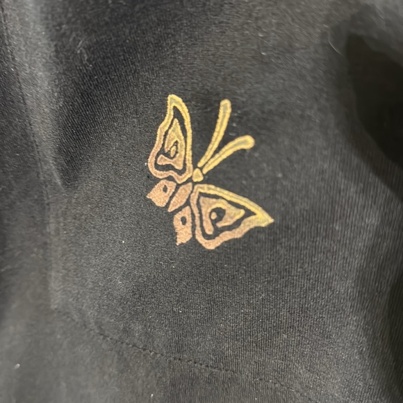 Viva City vintage Black Dress With Colorful butterfly Designs Size M - Picture 6 of 13